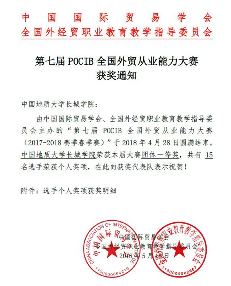 六年参赛，六年获奖，这次又是国家团体一等奖、指导教师一等奖、学生个人一等奖
