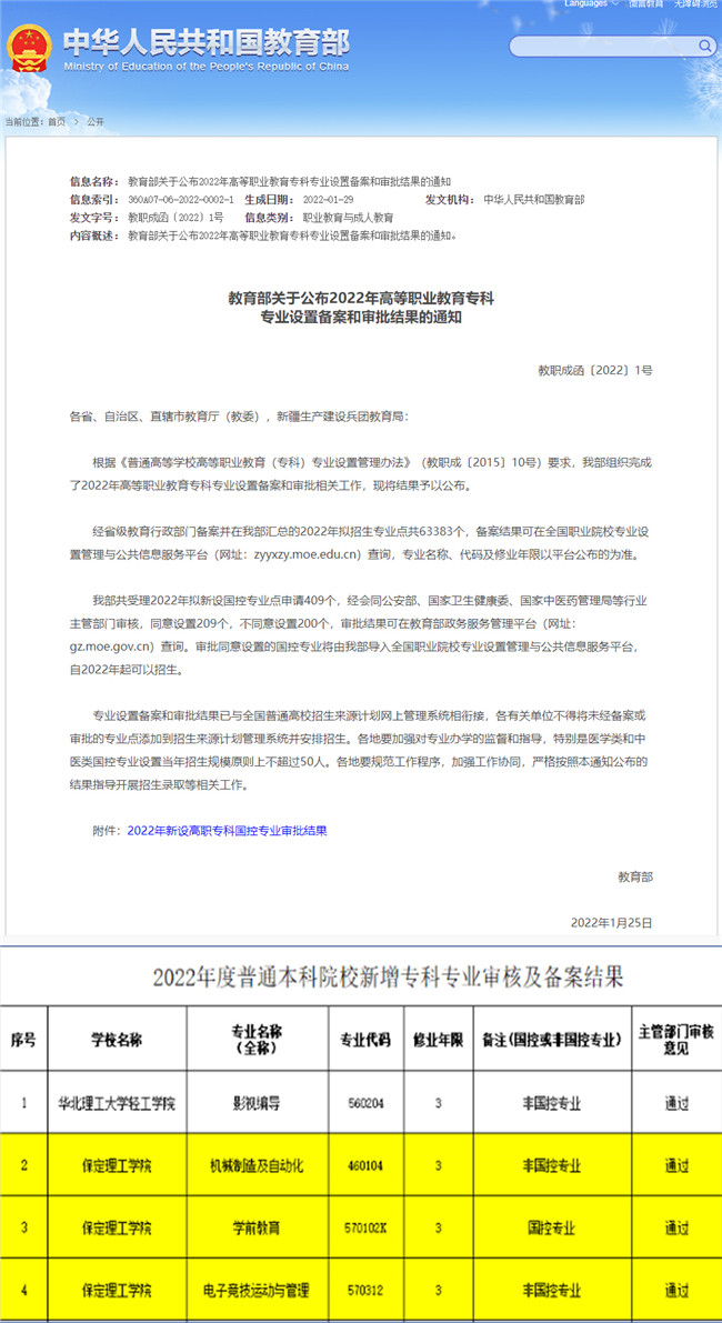 我校学前教育等5个专业顺利通过教育部审批及备案