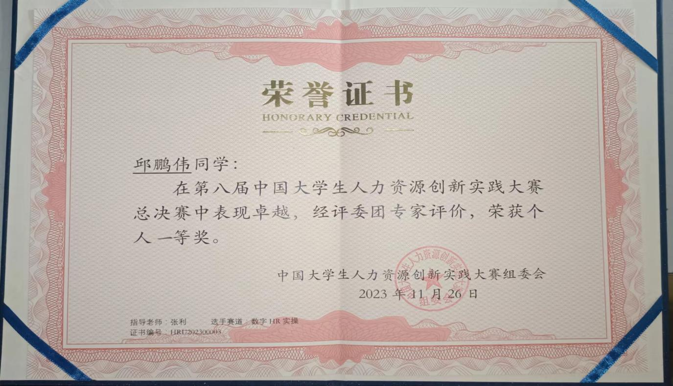 威廉体育williamhill‖管理学院‖喜报：热烈庆祝我院人力资源管理专业学生参加第八届HRU中国大学生人力资源创新实践大赛总决赛荣获团体二等奖！！！